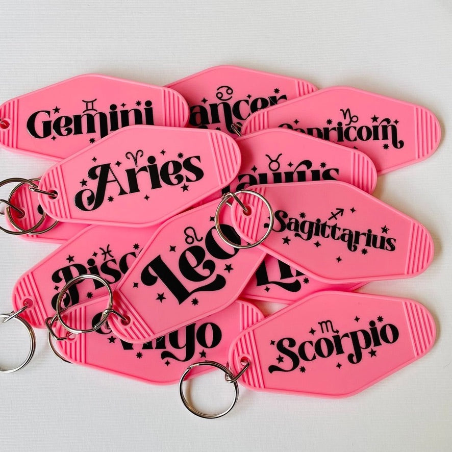 Retro Zodiac Hotel Keychain